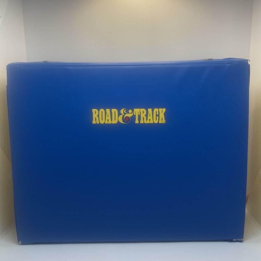 Vintage Road & Track Toy Car‎ Carrying Case Garage Playset Storage Blue Yellow